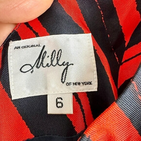 Milly of New York Black and Red Chevron Mini Dress - Picture 6 of 7